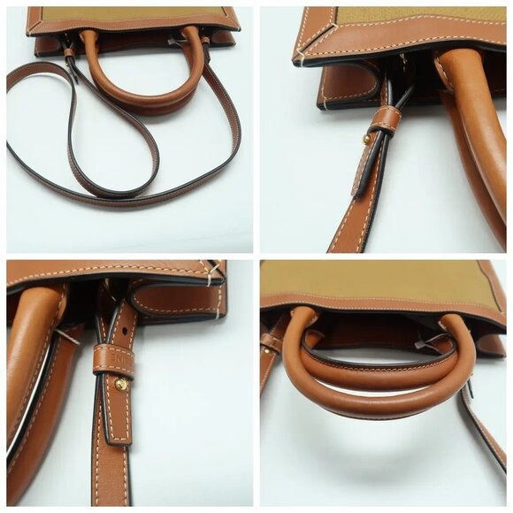 Celine Cabas Brown Canvas Satchel 1289-061925 - Picture 6 of 12